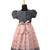 Peach floral line baby pattu pavadai frocks for kids