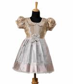 Grey golden necklace baby pattu pavadai frocks for kids
