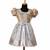 Grey golden necklace baby pattu pavadai frocks for kids