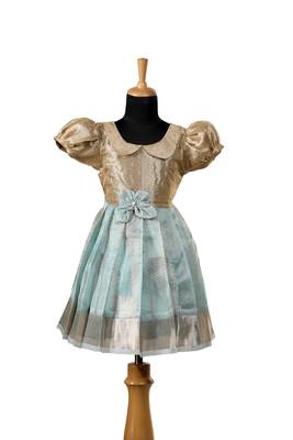 pattu pavadai frocks golden necklace baby pattu pavadai frocks for kids 1