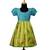 Parrot green twin peacock baby pattu pavadai frocks for kids