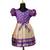 Purple golden sunflower baby pattu pavadai frocks for kids