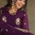 Wine georgette embroidery zari sequins flared gown with heavy dupatta