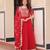 Red georgette with embroidery zari sequins with heavy dupatta