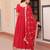 Red georgette with embroidery zari sequins with heavy dupatta