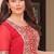 Red georgette with embroidery zari sequins with heavy dupatta