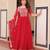 Red georgette with embroidery zari sequins with heavy dupatta