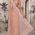 Peach sequin embroidered net saree with unstitch blouse