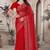 Red sequin embroidered net saree with unstitch blouse