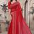 Red sequin embroidered net saree with unstitch blouse