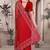 Red sequin embroidered net saree with unstitch blouse