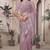 Lavender sequin embroidered net saree with unstitch blouse