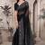 Black sequin embroidered net saree with unstitch blouse
