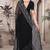 Black sequin embroidered net saree with unstitch blouse