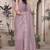 Lavender sequin embroidered net saree with unstitch blouse