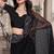 Black sequin embroidered net saree with unstitch blouse