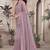 Lavender sequin embroidered net saree with unstitch blouse