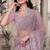 Lavender sequin embroidered net saree with unstitch blouse