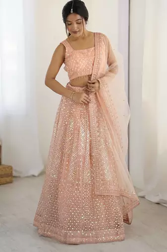 peach Lehenga Choli for Women