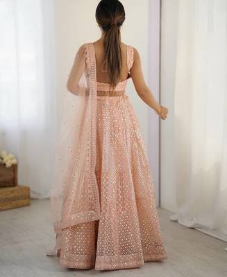 peach Lehenga Choli for Women 2
