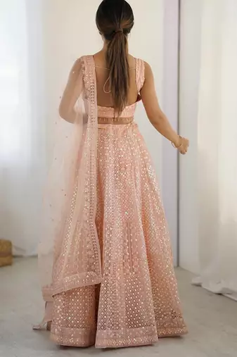 peach Lehenga Choli for Women