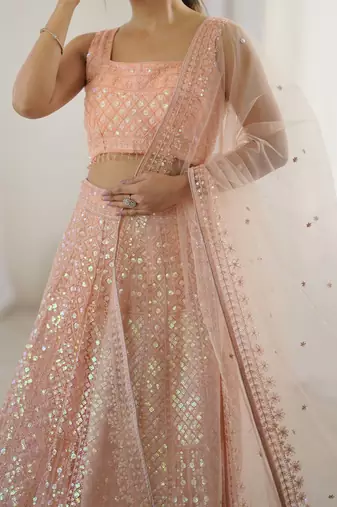 peach Lehenga Choli for Women