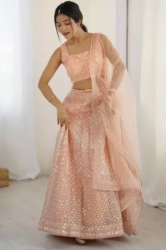 peach Lehenga Choli for Women