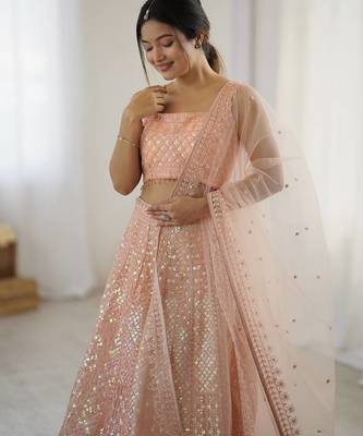 peach Lehenga Choli for Women 5