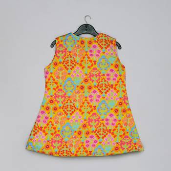 Mustard floral printed mirrow work and embroidered top with floral printed sharara set 4