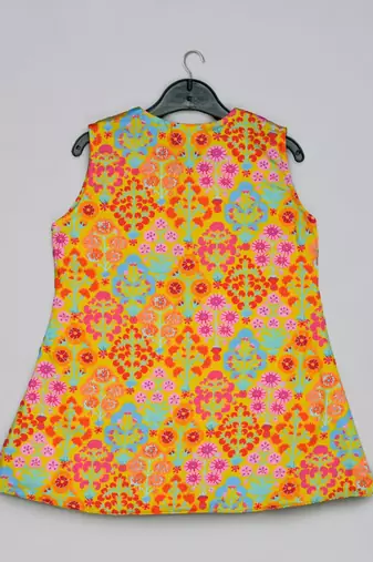 Mustard floral printed mirrow work and embroidered top with floral printed sharara set