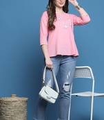 women's pure cotton patch work embroidered short top