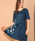 women's pure cotton floral paint western dress