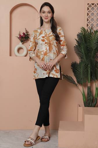 Rajnandini women's pure cotton jaipuri printed tunic