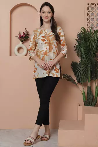 Rajnandini women's pure cotton jaipuri printed tunic