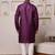 Men wine kurta in cotton blend with sequin pattern work finish