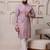 Men pink cotton blend kurta with sequin embroidery detailing