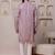 Men pink cotton blend kurta with sequin embroidery detailing