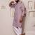 Men pink cotton blend kurta with sequin embroidery detailing