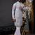 Men grey embroidered kurta with vertical sequin stripe work