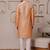 Men peach feather-soft kurta in georgette with minimal look