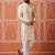 Men biege jacquard with embroidered silk blend kurta with mirror embellishment