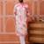 Men pink embroidered viscose blend tie-dye kurta with mirror buti