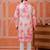 Men pink embroidered viscose blend tie-dye kurta with mirror buti