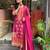 Royal Magenta Printed Anarkali Set with Schiffli Work & Tassel Detailing