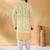 Cotton embroidered sequin chikan floral print thread work yellow beige kurta