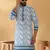 Cotton embroidered sequin chikan floral print thread work navy blue kurta