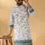 Cotton embroidered sequin chikan floral print thread work white kurta
