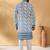Cotton embroidered sequin chikan floral print thread work navy blue kurta
