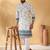 Cotton embroidered sequin chikan floral print thread work white kurta
