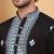 Cotton silk yoke design embroidered sequin cream kurta